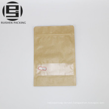 Kraft paper ziplock food bag with window